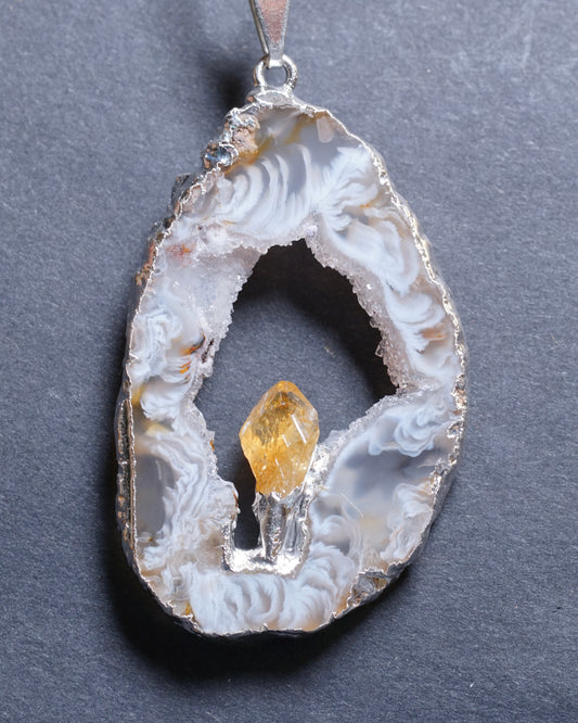 穴あきスライスアゲート(&シトリン)