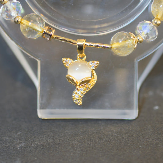 チャーム付きルチルクォーツブレスレット