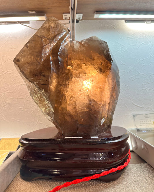 ハート型スモーキー水晶フロアランプ